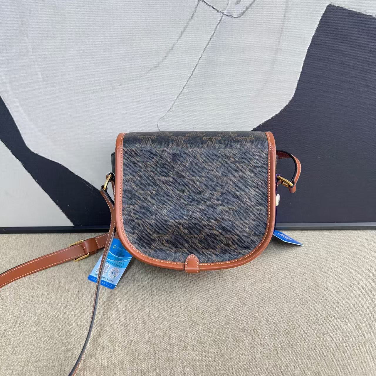 Luxury CELINE   Brown Saddle Bag -  Designer Handbag