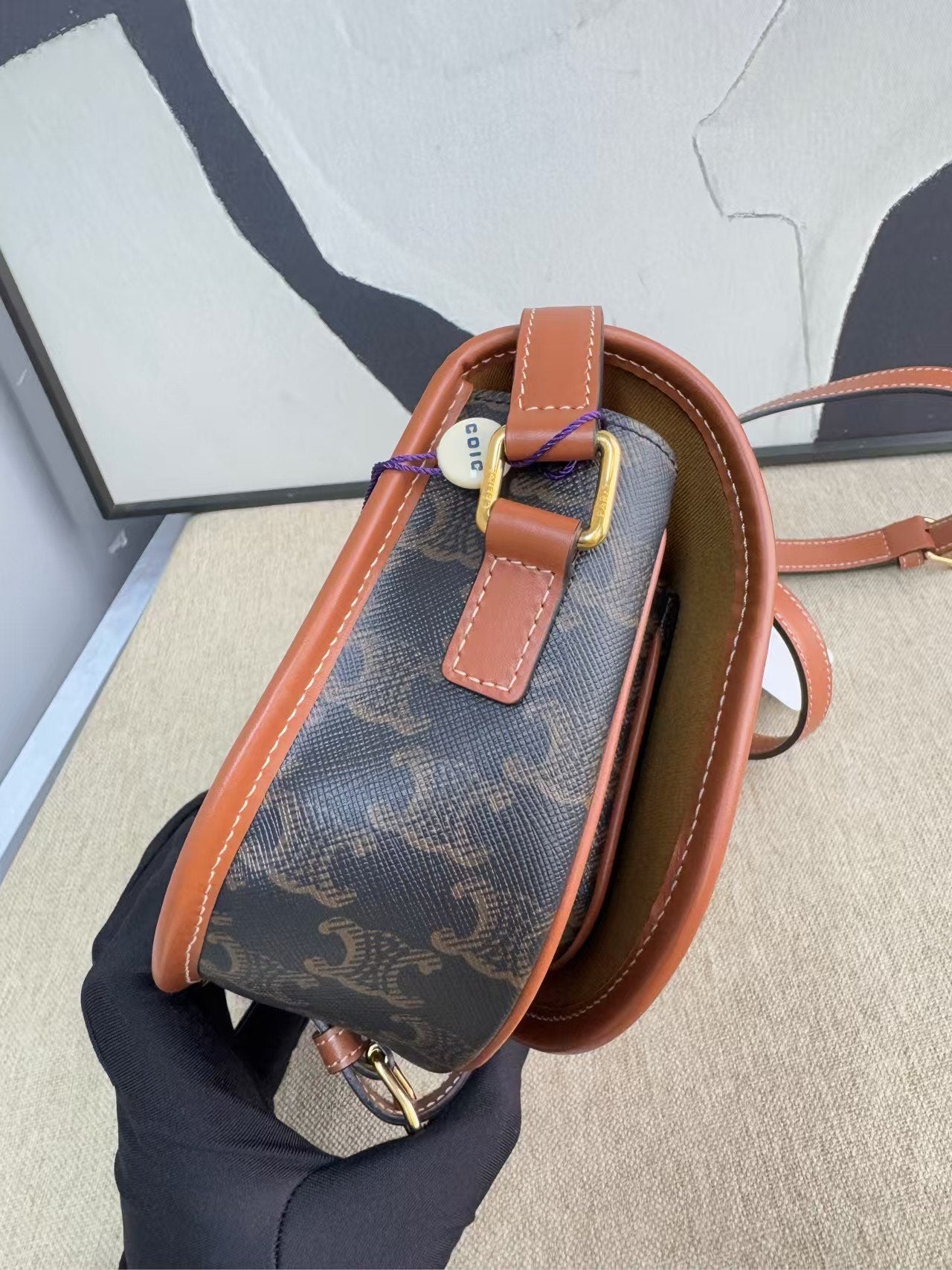 Luxury CELINE   Brown Saddle Bag -  Designer Handbag