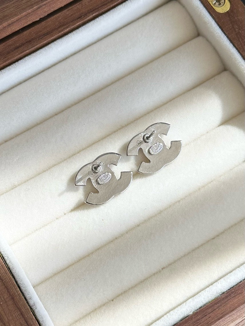Chanel  Earrings 5C Silver Crystal