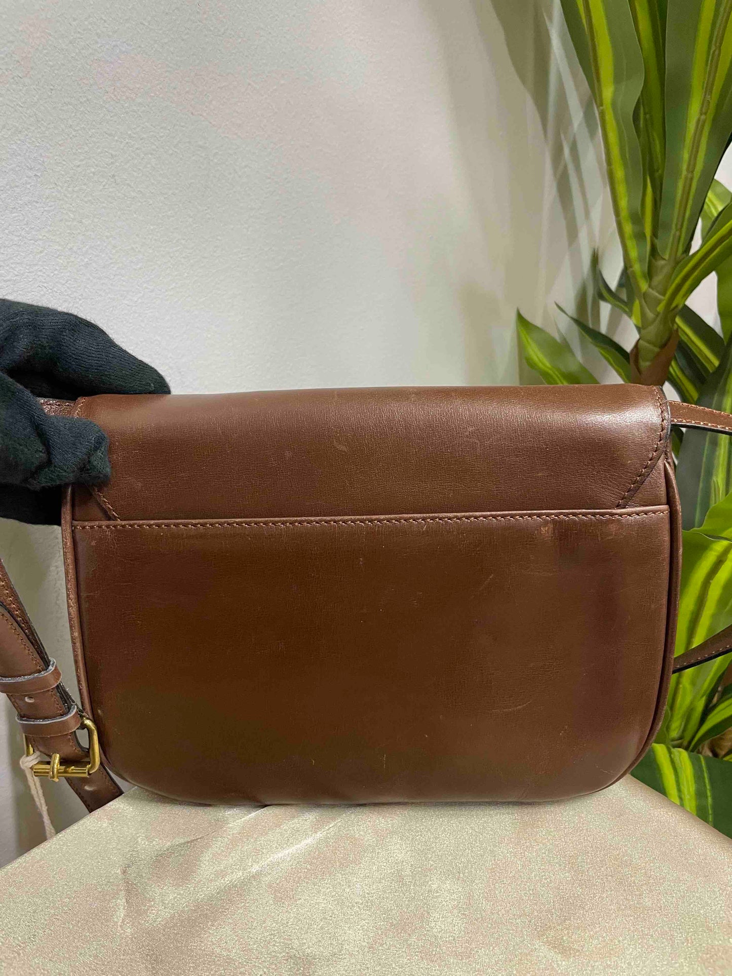 Luxury CELINE   Shoulder Bag Brown Leather