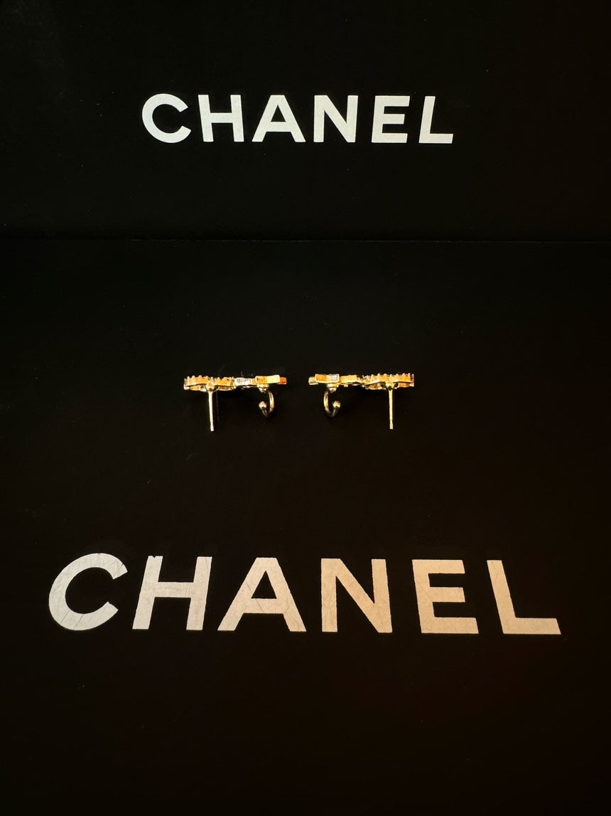 Chanel 22s Star Earrings Ear Bone Rings CC Stars No.5 Gold Earrings