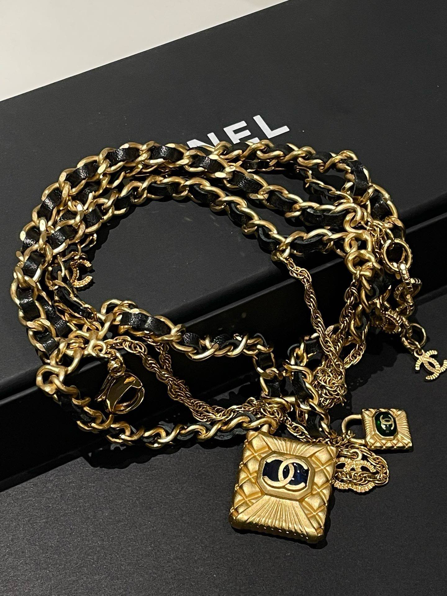Chanel 20C Gold Chain Bracelet 17cm #13500