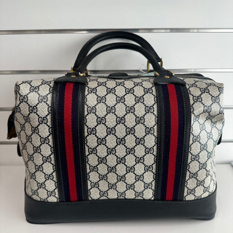 Gucci Duffle Bag  in Beige Canvas -    Designer Handbag