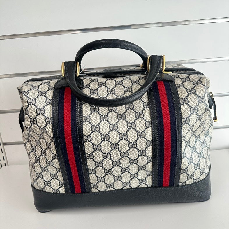 Gucci Duffle Bag  in Beige Canvas -    Designer Handbag