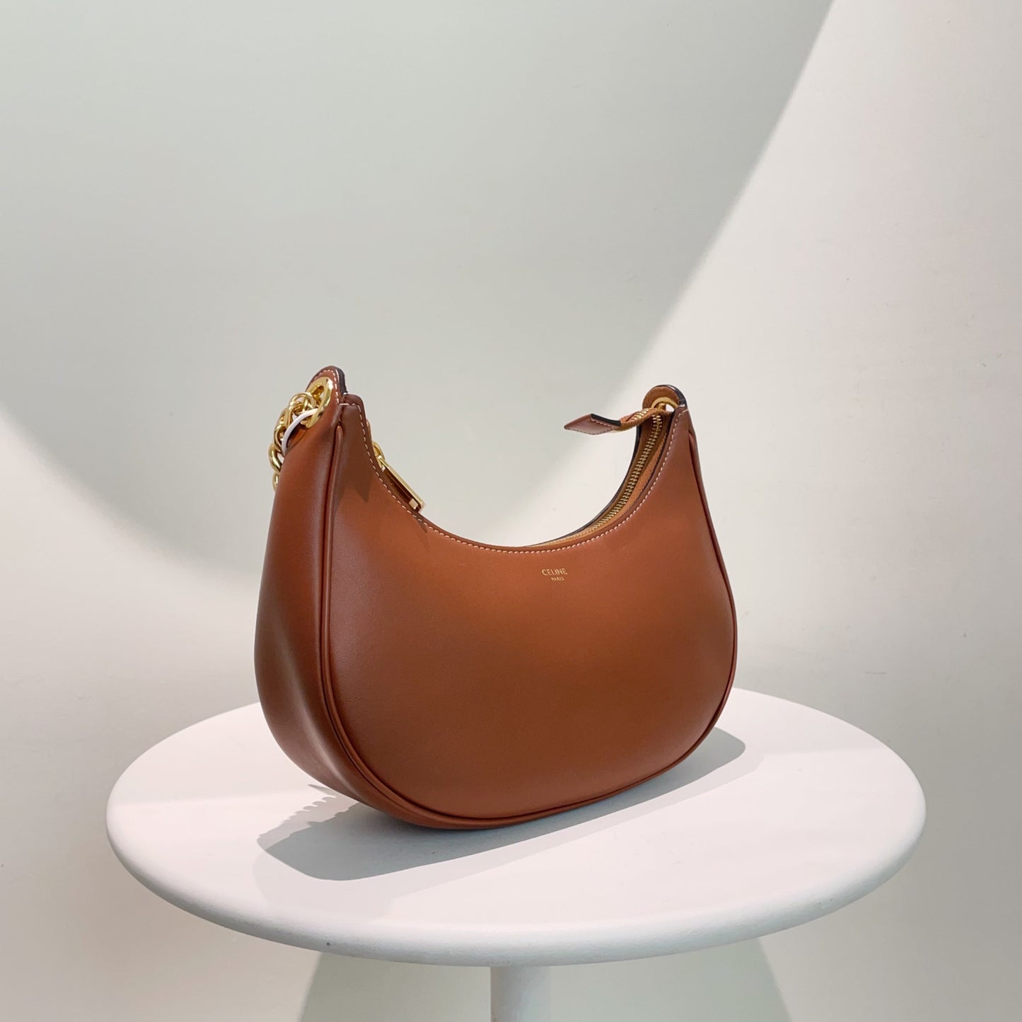 Luxury CELINE Brown Leather Hobo Bag
