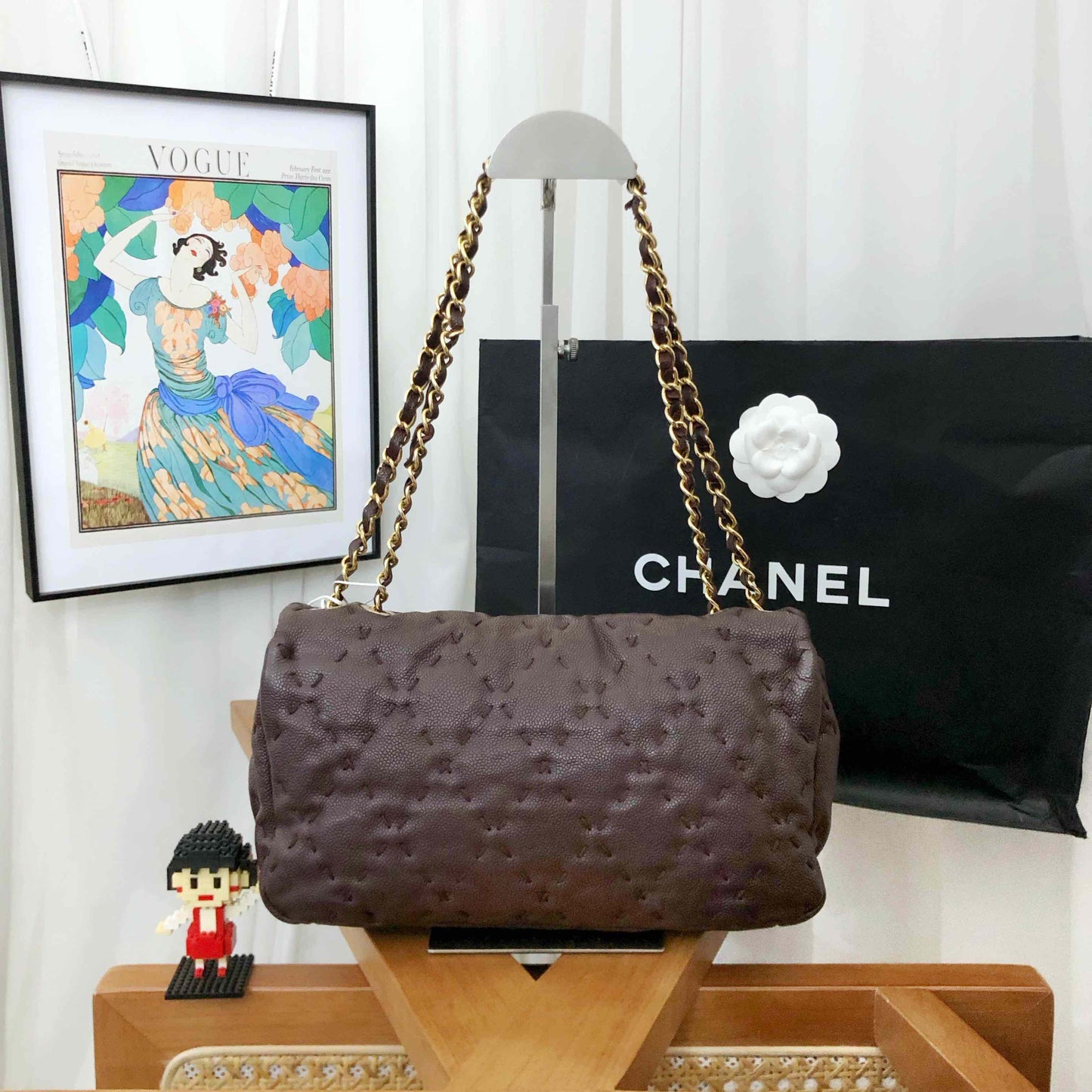 Chanel  CF Brown Quilted Shoulder Bag