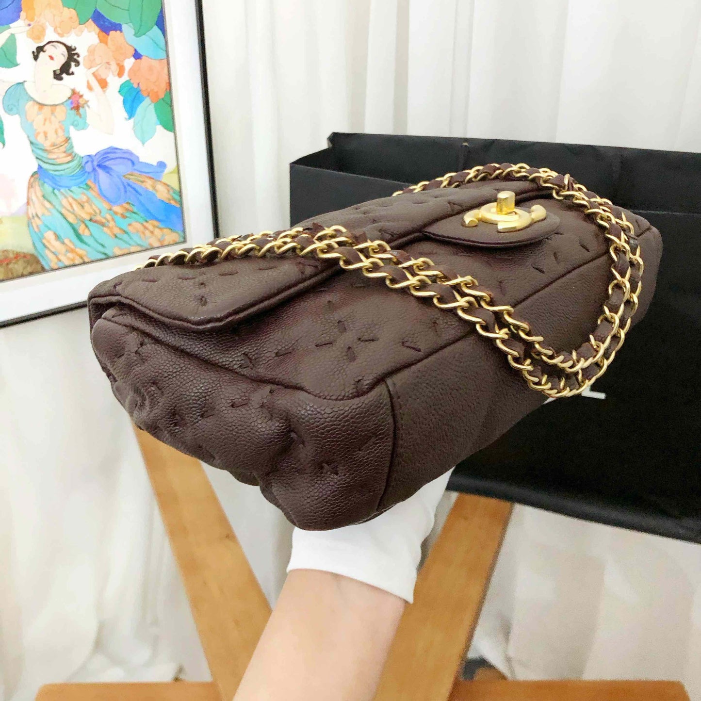 Chanel  CF Brown Quilted Shoulder Bag