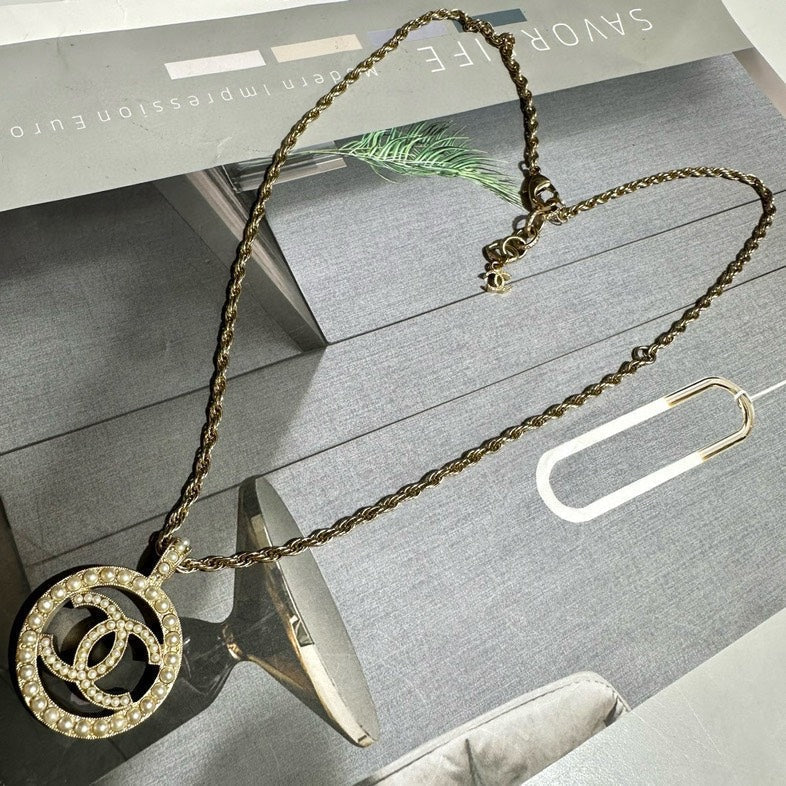 Chanel Classic Gold Pendant Necklace