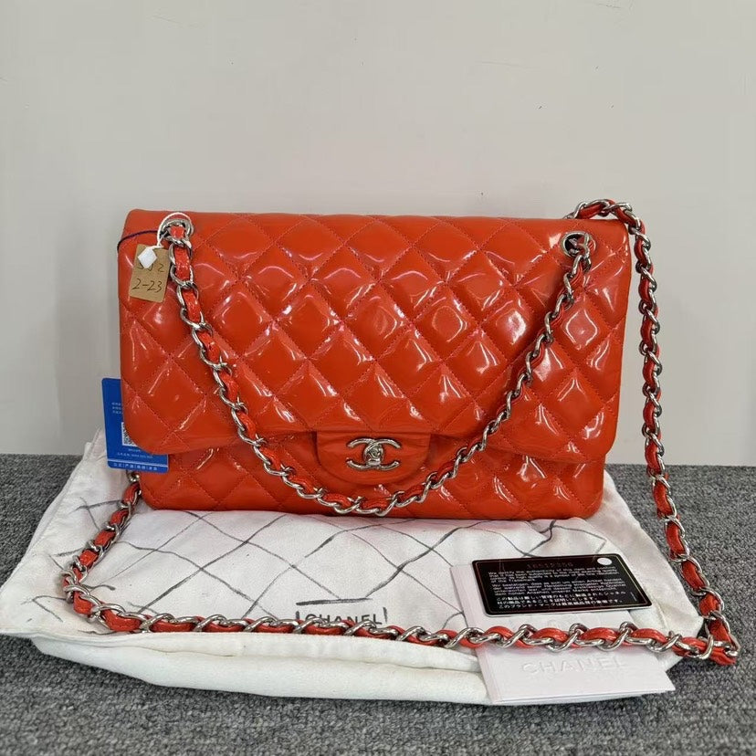 Chanel Classic Flap CF Bag SJZ2-23 Orange Shoulder Bag