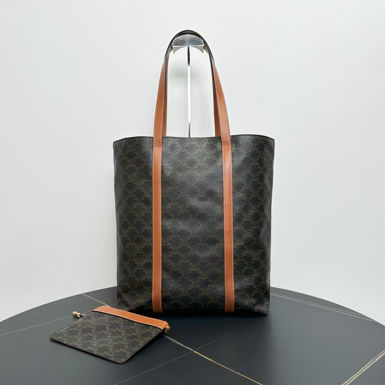 Luxury CELINE  Tote Bag in Brown Canvas -   Designer Handbag