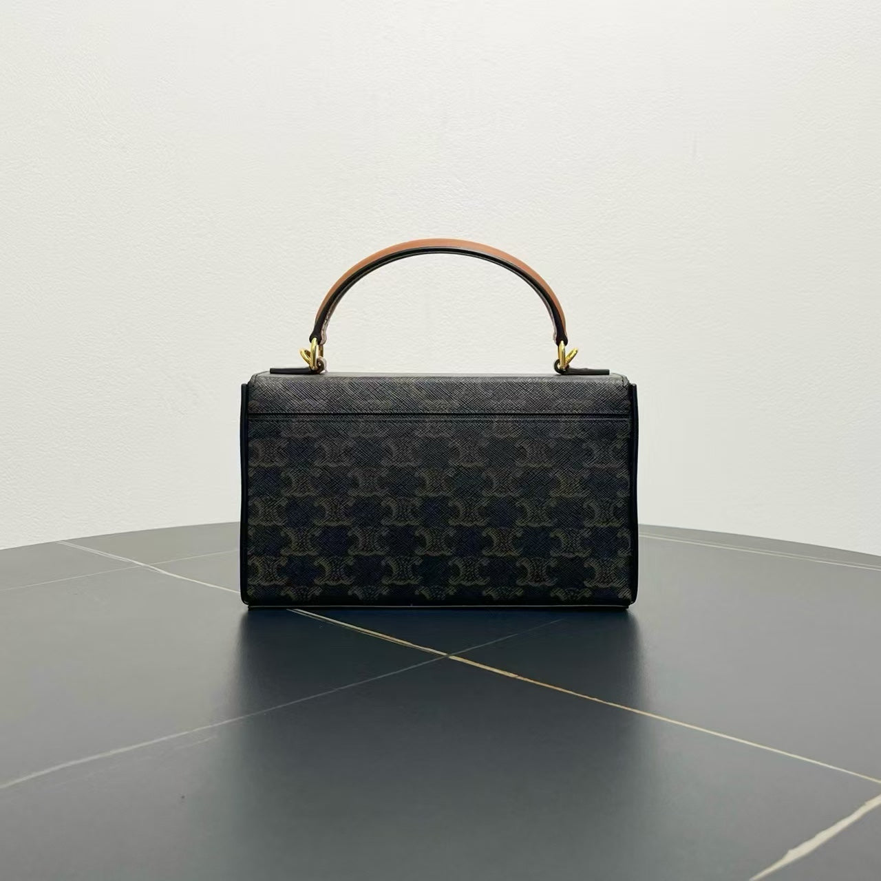 Luxury CELINE Triomphe Canvas Black Two-Way Bag