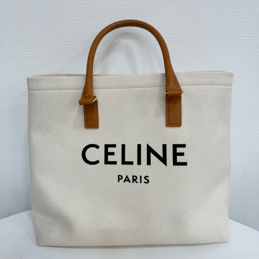 Luxury CELINE Canvas Leather Tote Bag FM0160 in Beige