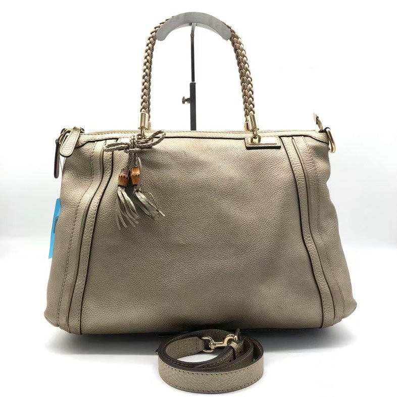 Gucci Two-Way Satchel Bag Tan lyw -   Designer Shoulder Bag