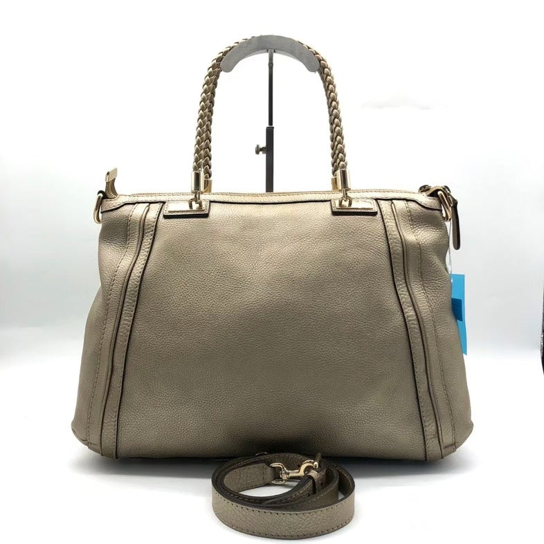 Gucci Two-Way Satchel Bag Tan lyw -   Designer Shoulder Bag