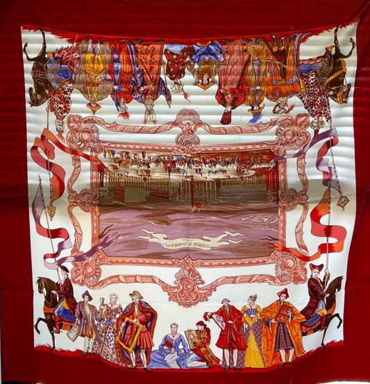 Hermes Silk Scarf Turandot Red