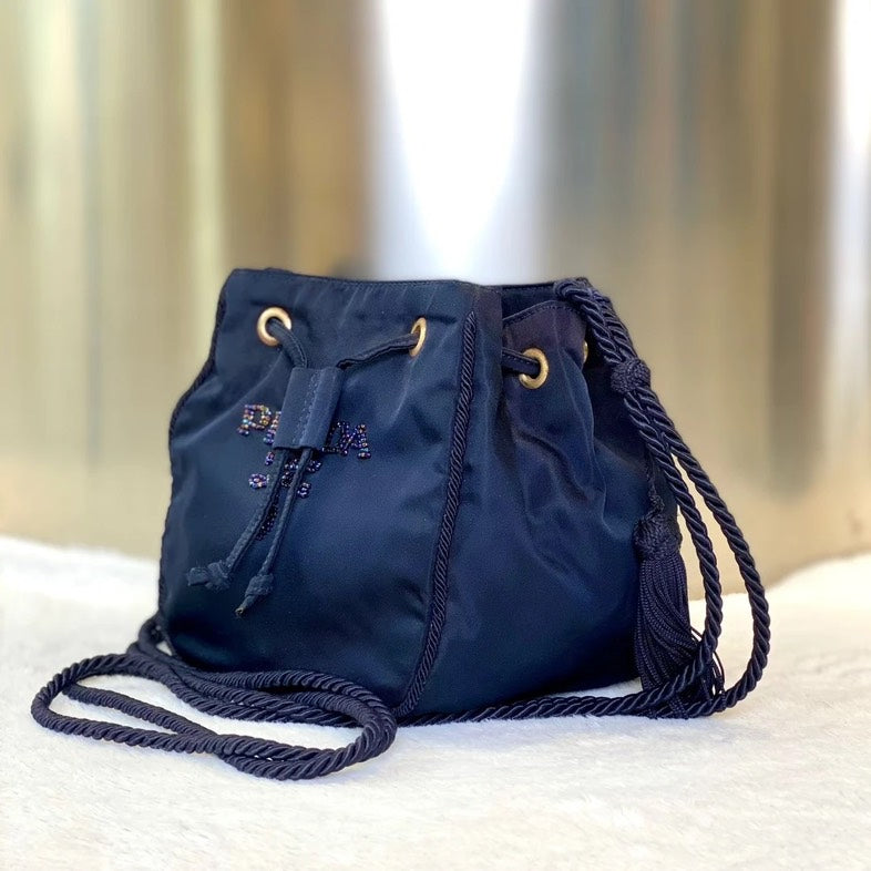 Prada Navy Nylon Preloved Crossbody Bag9888