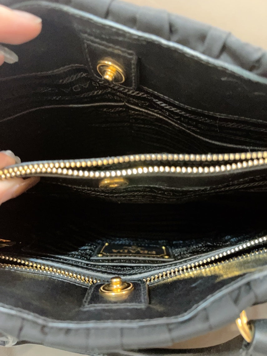 Prada Classic 2Ways Tote in Black Nylon -  Designer Bag