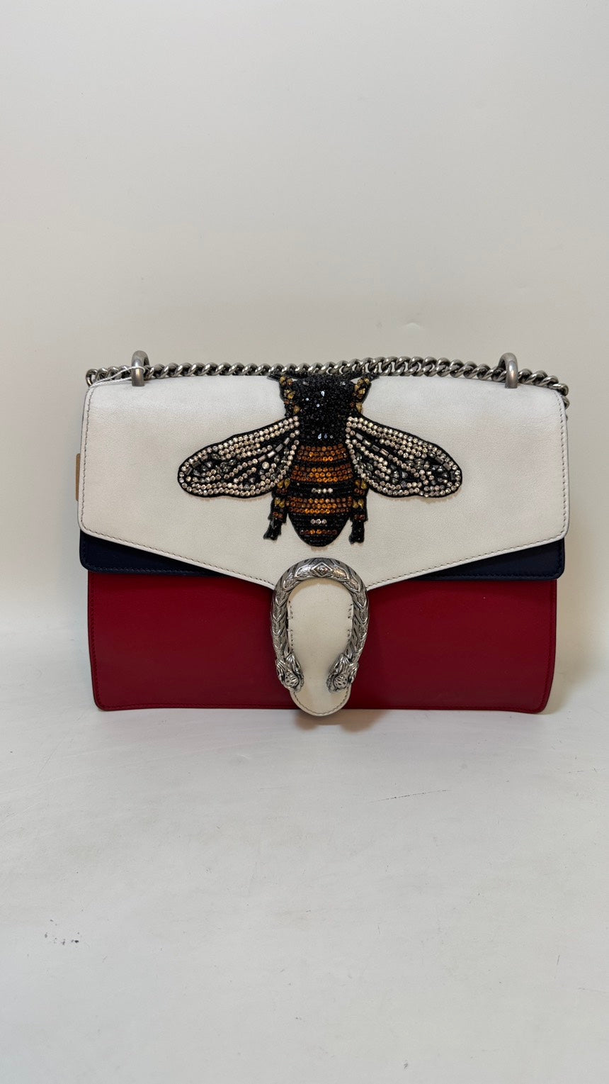 Gucci Dionysus Bee Embroidered Red Shoulder Bag