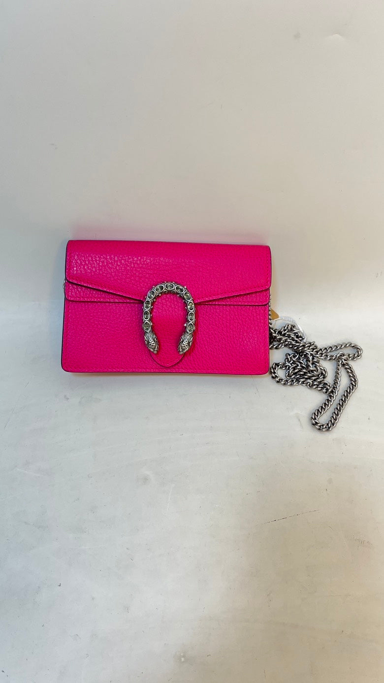 Gucci Dionysus Pink Leather Chain Wallet