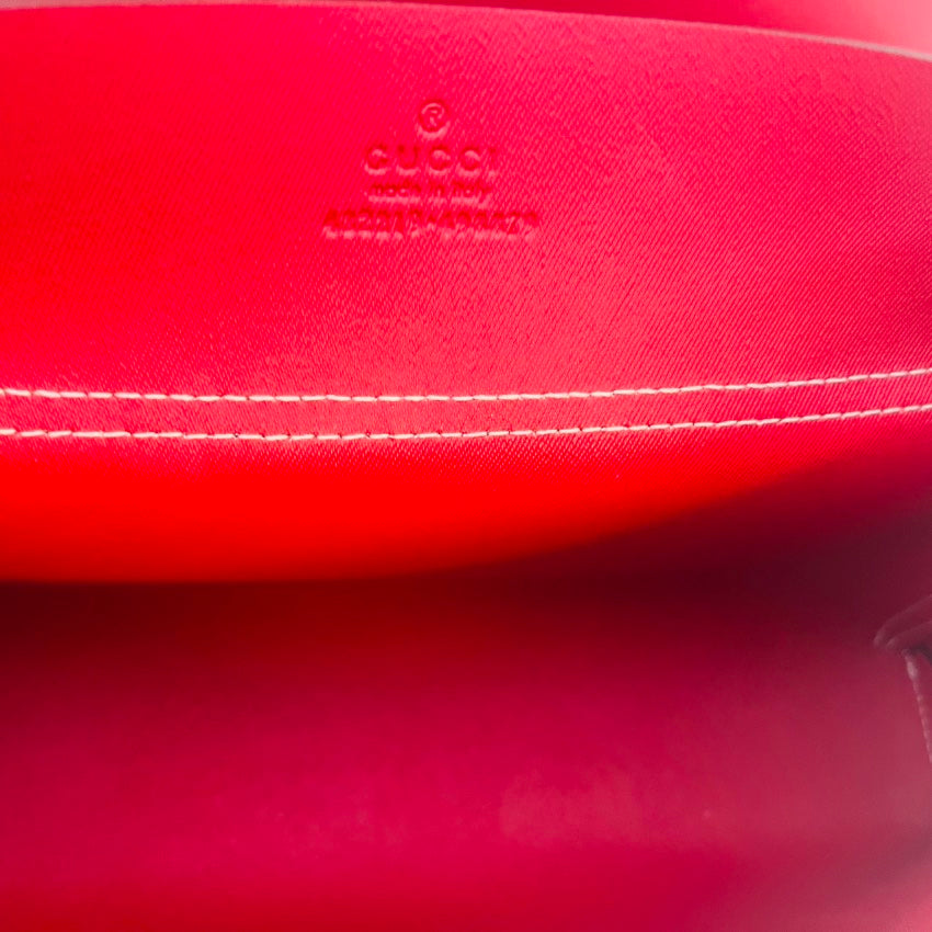 Gucci GG Blooms Supreme Leather Chain Bag in Red Canvas
