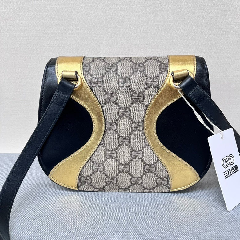 Gucci Dionysus Black/Gold Canvas Crossbody Bag