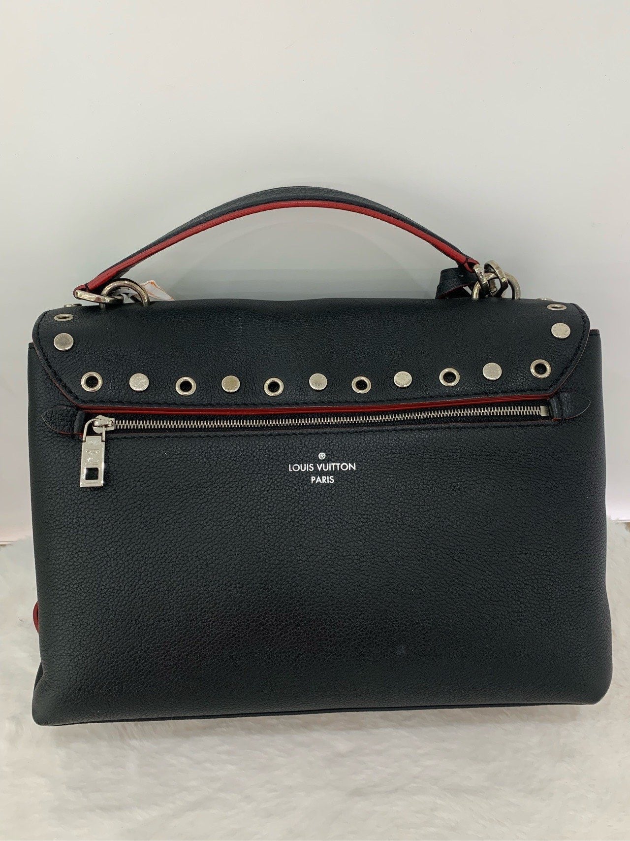 Louis Vuitton Message Bag Monogram Black Leather Messenger Bag