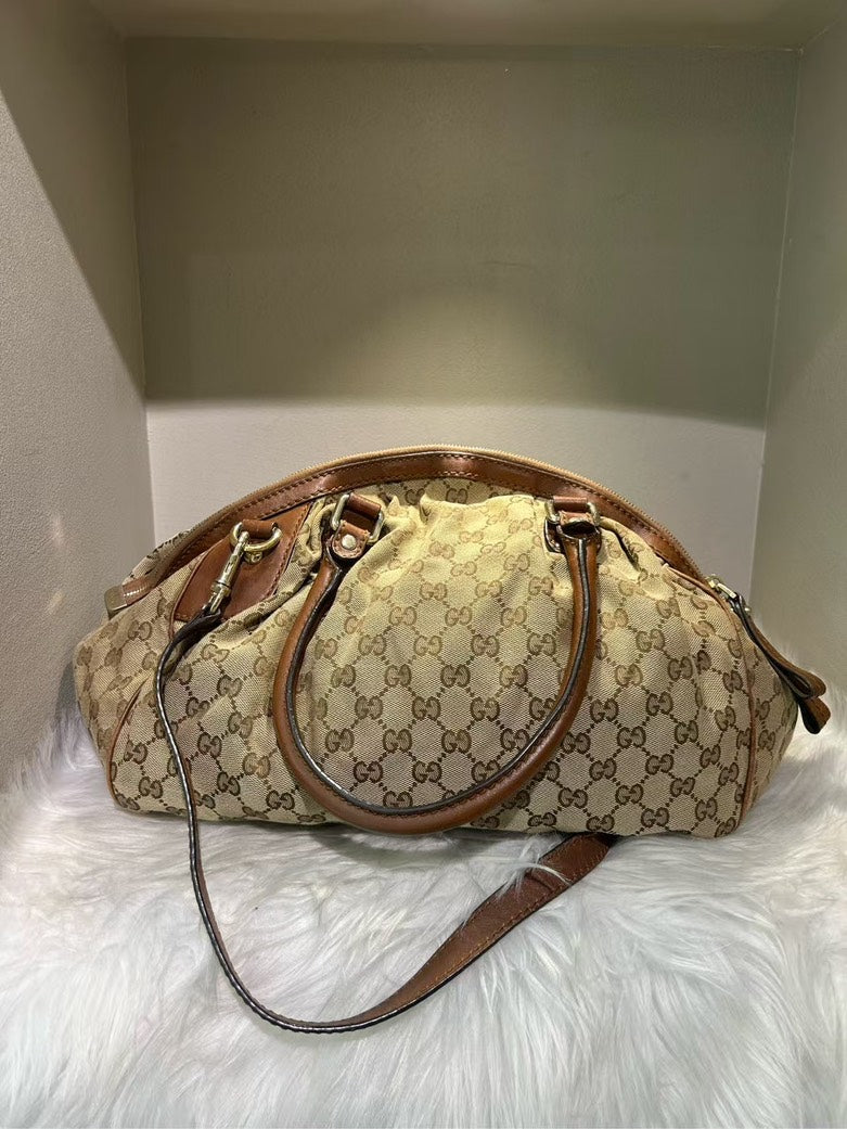 Gucci GG Canvas Beige Satchel Bag