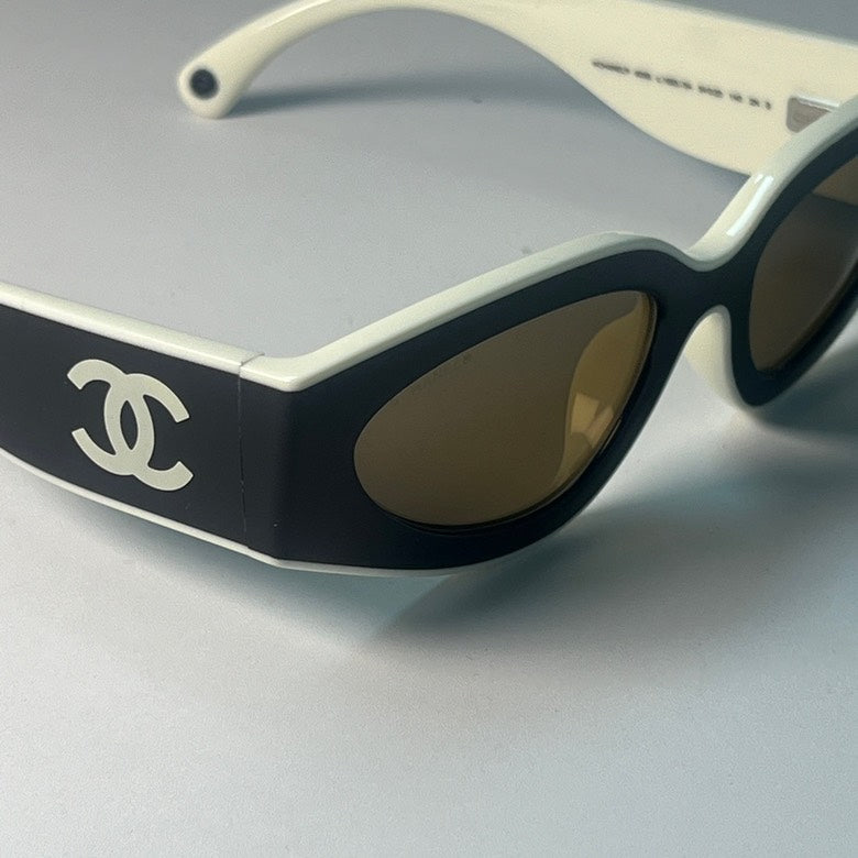Chanel Cat-Eye Black Sunglasses Size 54