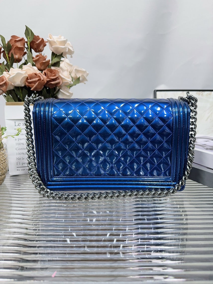 Chanel  Leboy HFY Quilted Blue Shoulder Bag