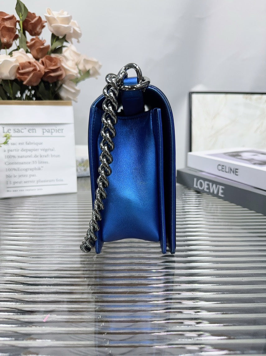 Chanel  Leboy HFY Quilted Blue Shoulder Bag