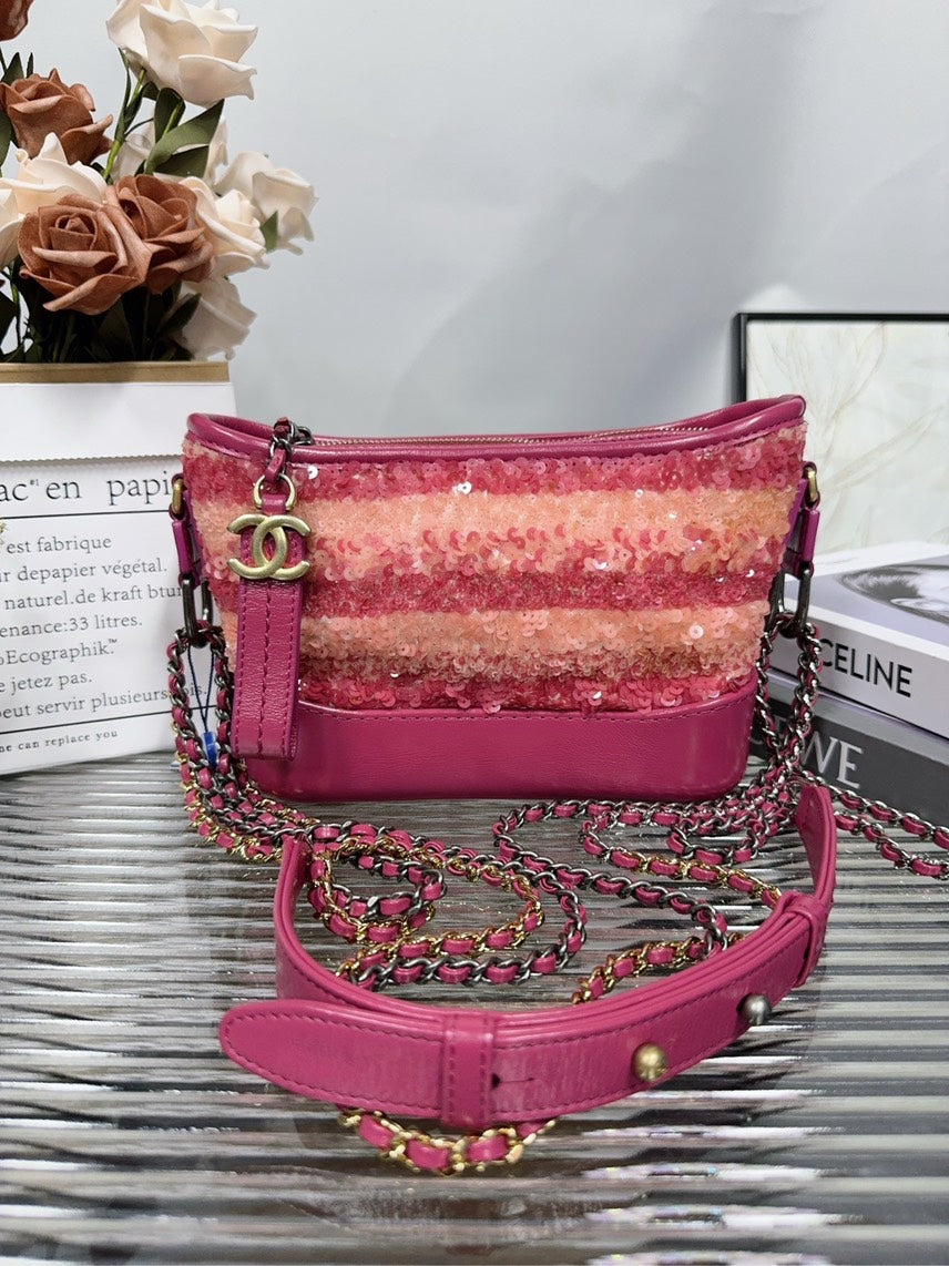 Chanel HFY  Sequin Pink Crossbody Bag