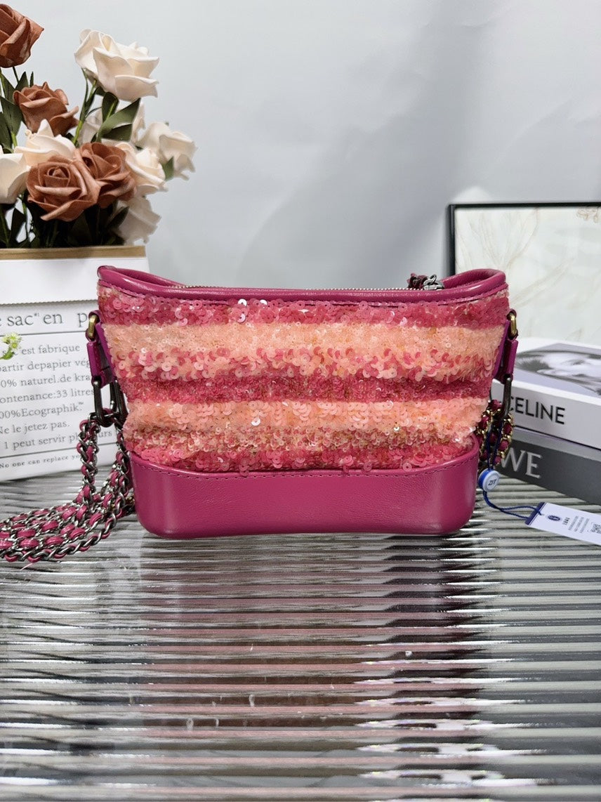 Chanel HFY  Sequin Pink Crossbody Bag