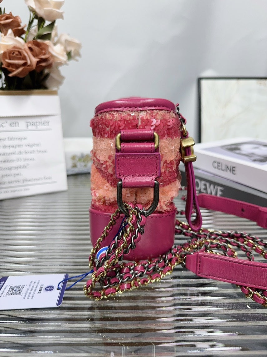 Chanel HFY  Sequin Pink Crossbody Bag