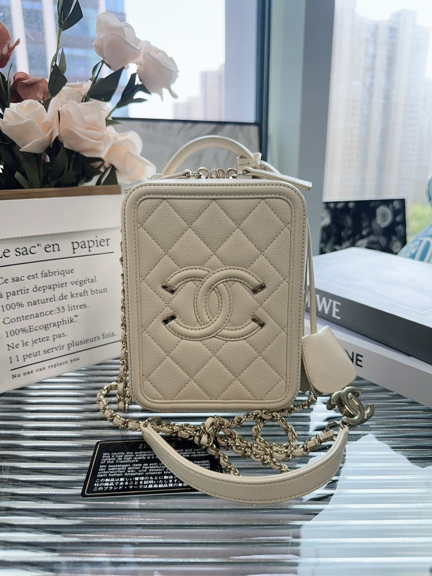 Chanel  Bag HFY Beige Quilted Leather Crossbody