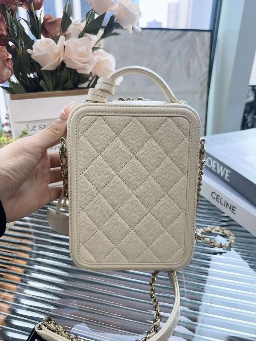 Chanel  Bag HFY Beige Quilted Leather Crossbody