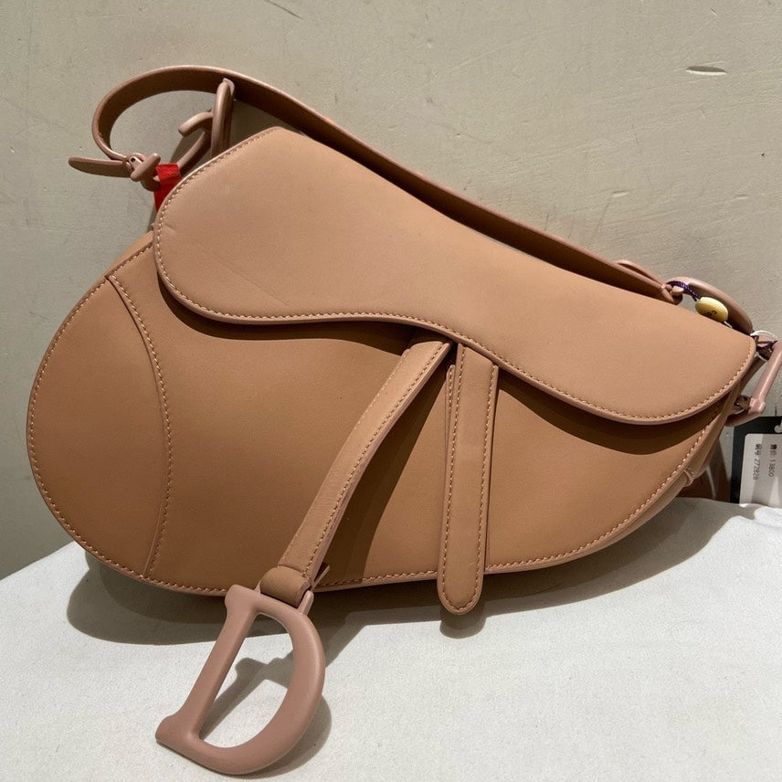 Dior Saddle Bag Beige Leather Medium Shoulder Bag