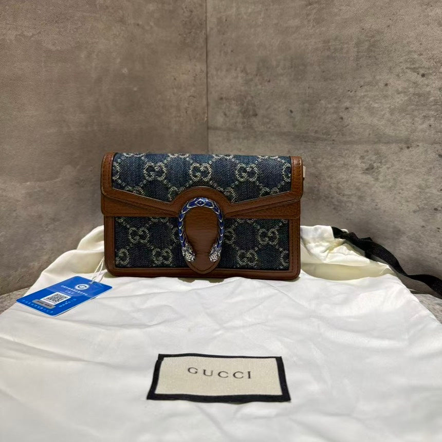 ?????Gucci Dionysus bag mini denim monogram