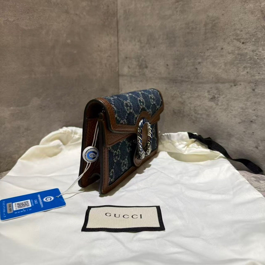 ?????Gucci Dionysus bag mini denim monogram