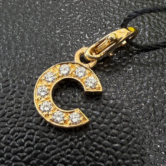Chanel K18YG Diamond C Charm Gold Pendant