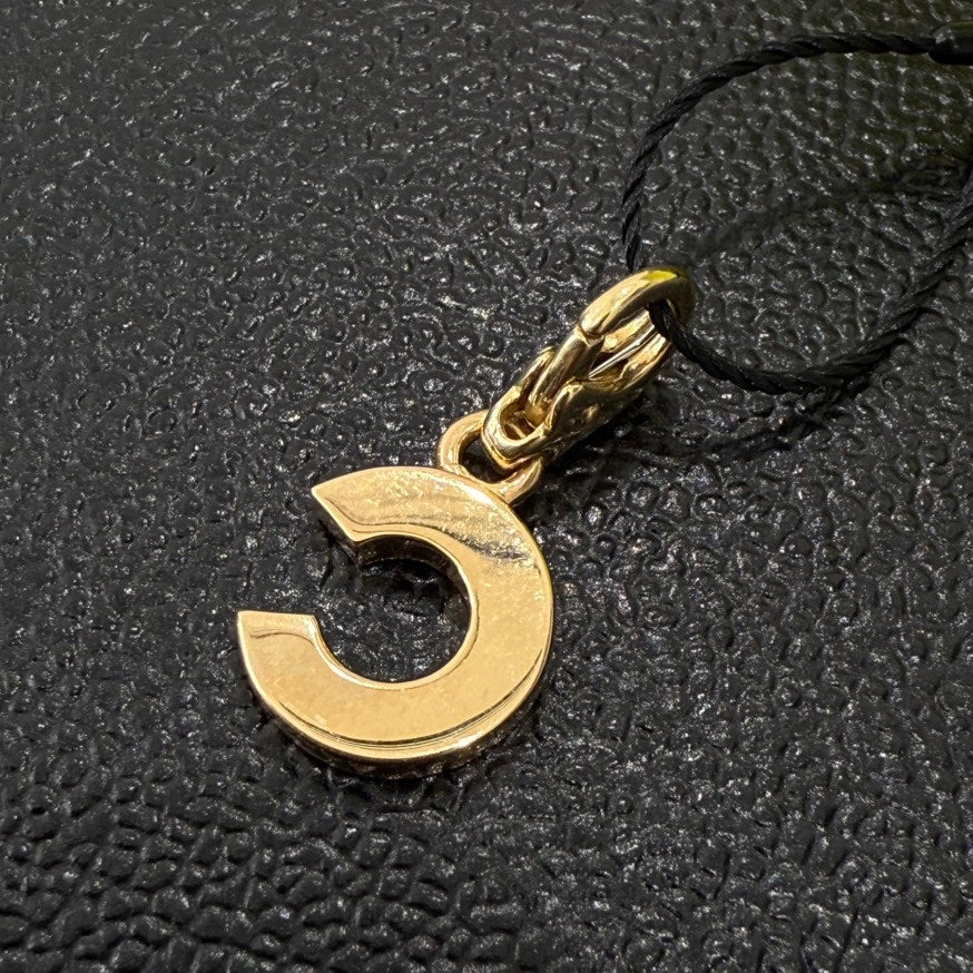 Chanel K18YG Diamond C Charm Gold Pendant