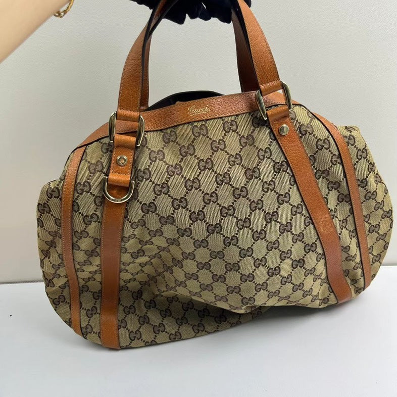 Gucci   Hobo Underarm Tote Brown Canvas Shoulder Bag
