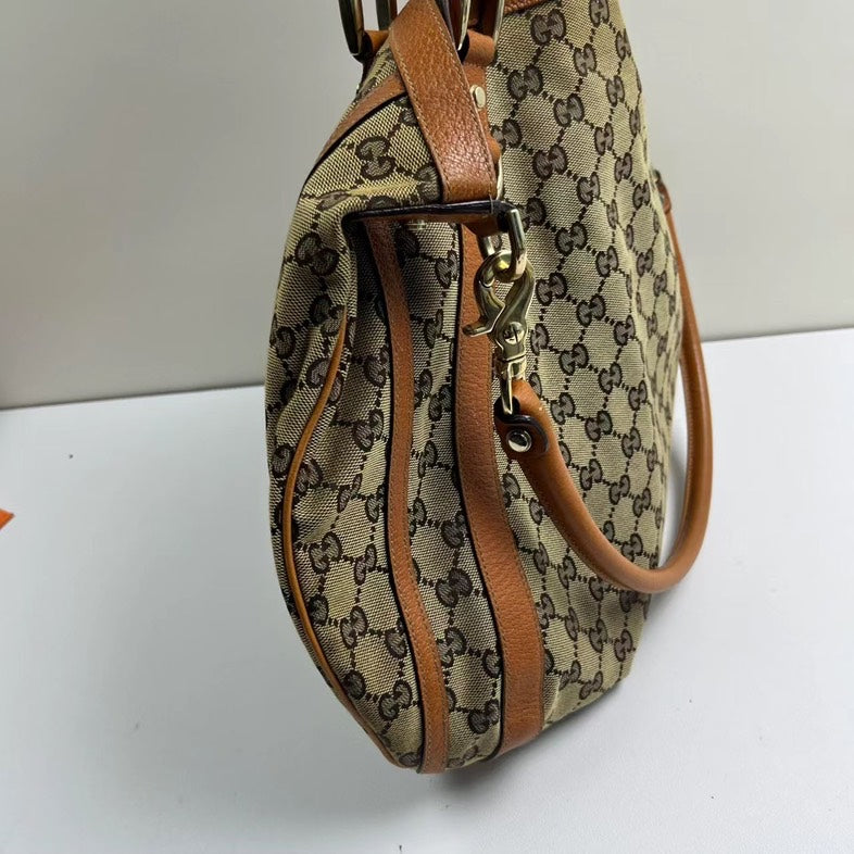Gucci   Hobo Underarm Tote Brown Canvas Shoulder Bag
