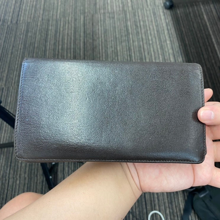 Chanel  Long Wallet Brown Leather A7959