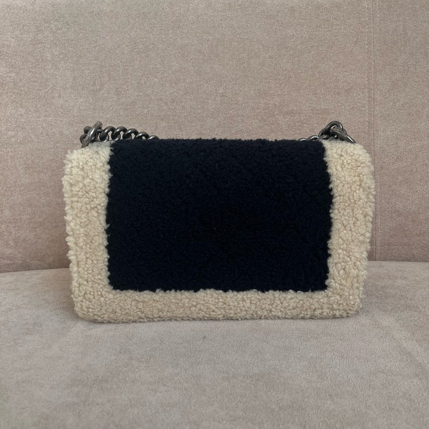 Chanel  Shearling Crossbody Bag in Black