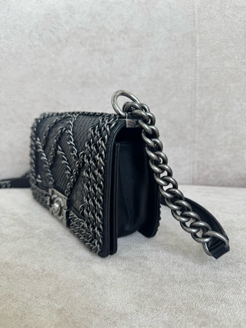 Chanel  Leboy   Black Leather Crossbody Bag