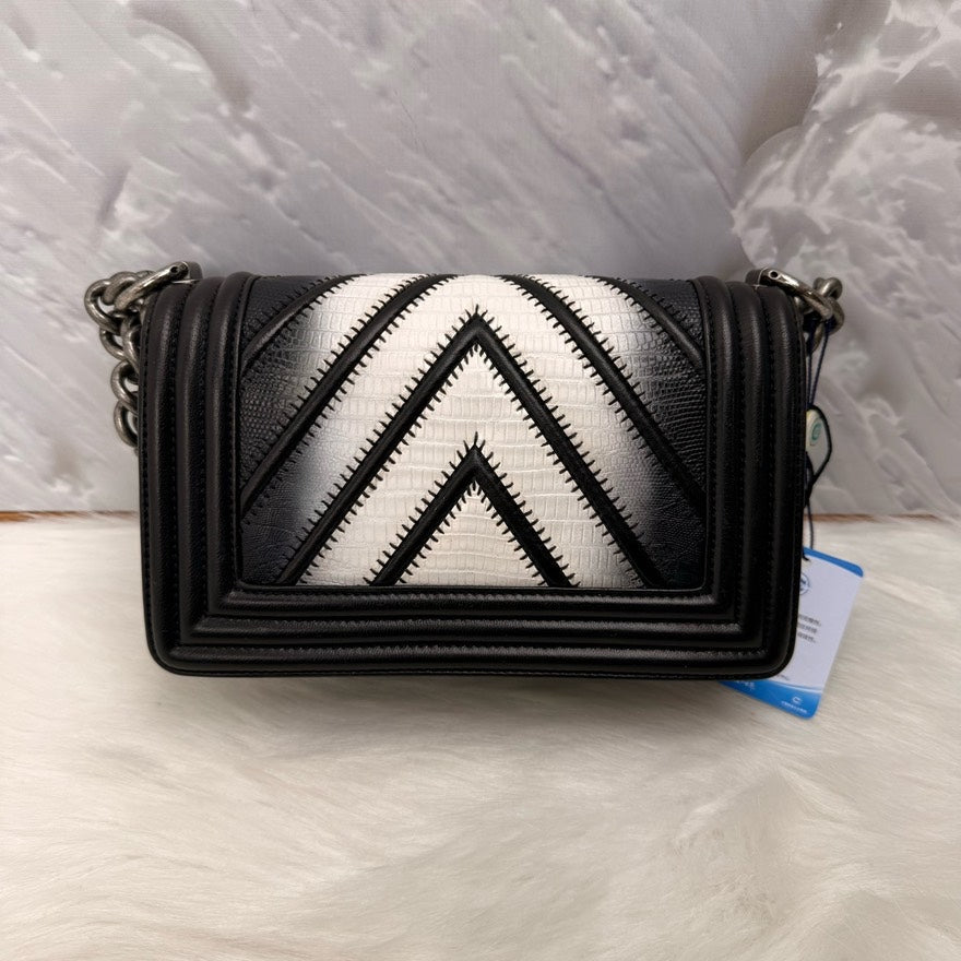 Chanel  Leboy Black/White Leather Shoulder Bag