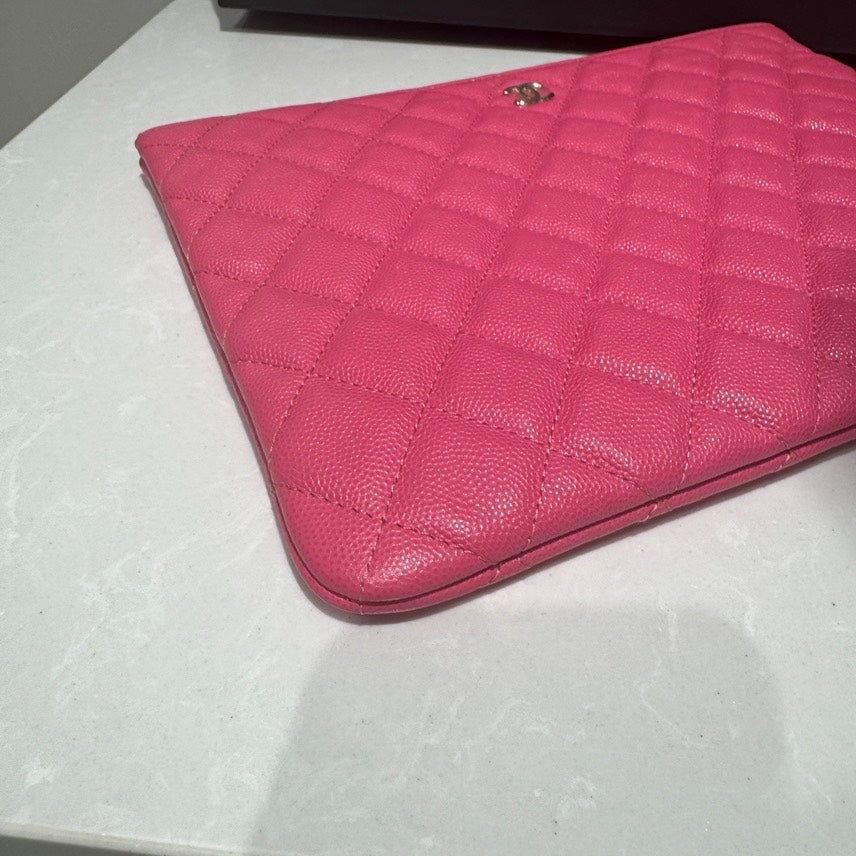 Chanel Caviar Clutch Pink Leather