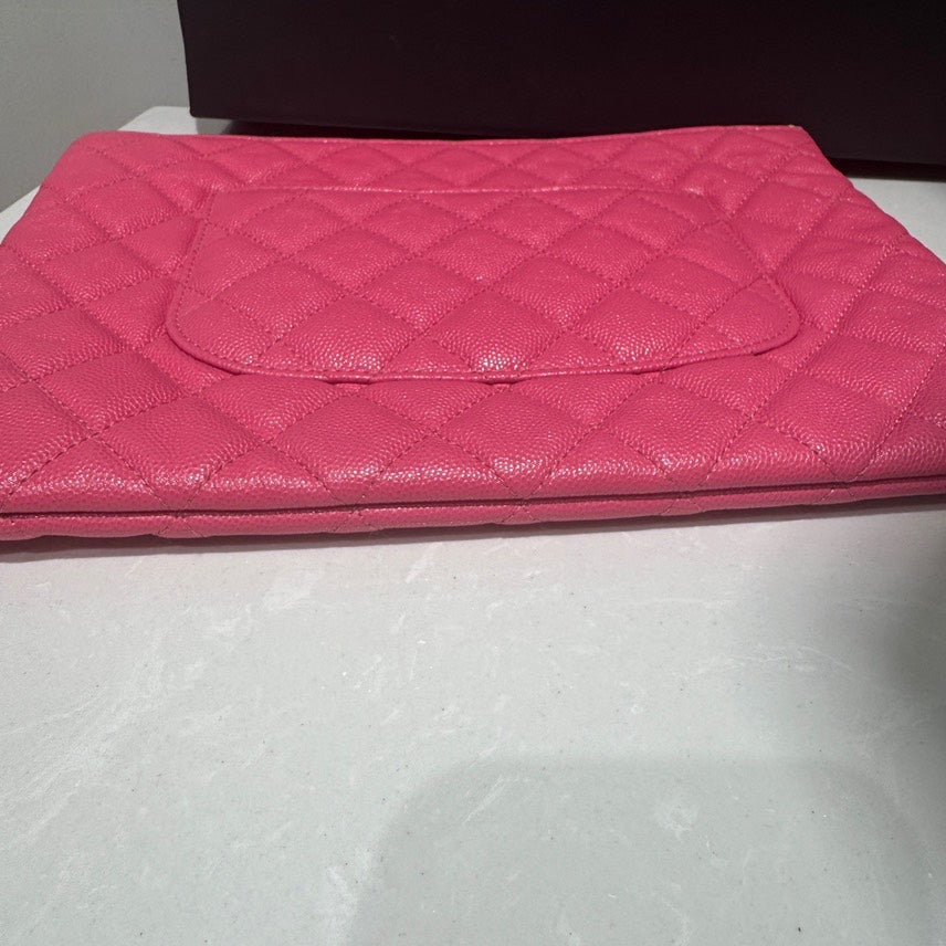 Chanel Caviar Clutch Pink Leather