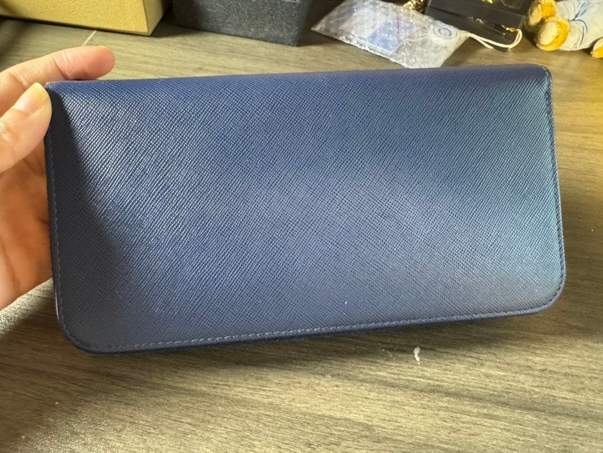 Prada Deep Blue Leather Wallet