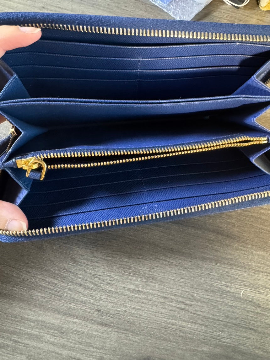 Prada Deep Blue Leather Wallet